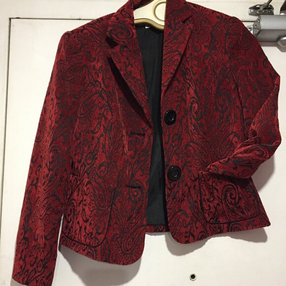 GILANI PATTERN VELVET BLAZERS SIZE 8 - Picture 10 of 14
